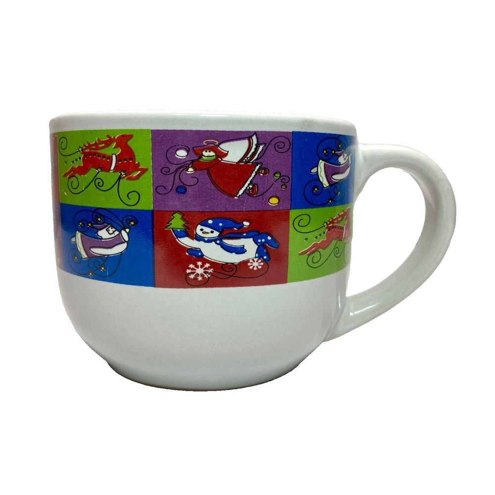 Mulberry Home Collection Christmas Winter Large Tea Cup Coffee Mug Soup Bowl EUC